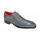 Emilio Franco "Bosco" Grey Genuine Italian Deerskin Leather Lace-Up Dress Shoes.